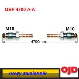 przewód hamulcowy metalowy 4700mm M10xM10 - zamiennik duński OJD