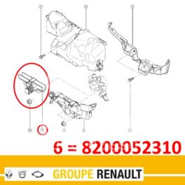 wspornik przewodu paliwa Renault 1,5dCi na głowicy - oryginał Renault 8200052310