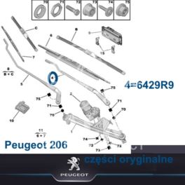 ramię wycieraczki Peugeot 206 lewy przód (oryginał Peugeot)