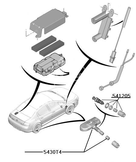 Wentyl Czujnika Ciśnienia W Oponach Peugeot 407 - Zestaw (Oryginał Peugeot)