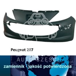 zderzak Peugeot 207 przód bez atrapy +halogeny w atrapie - nowy w zamienniku