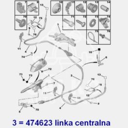 linka hamulcowa Citroen C8/ Peugeot 807 11010 - 10667 centralna (oryginał Peugeot)