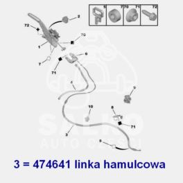 linka hamulcowa Citroen C5 X7 02/2008- (oryginał Citroen)
