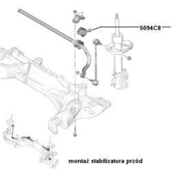 guma stabilizatora Citroen NEMO/ Peugeot BIPPER 20mm (oryginał Peugeot)