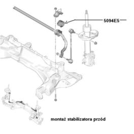 guma stabilizatora Citroen NEMO/ Peugeot BIPPER 21mm (oryginał Peugeot)