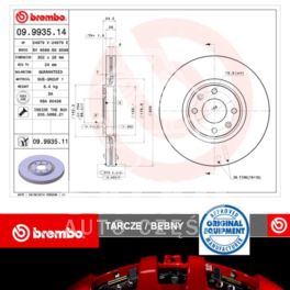 tarcza hamulcowa Citroen C4/ Peugeot 207/ 3008... przód wentylowane 302mm/4śruby - włoski zamiennik Brembo