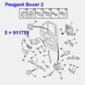 klamka wewnętrzna Citroen Jumper II/ Peugeot BOXER 2 przód lewa (mechanizm) (oryginał Peugeot)