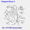 klamka wewnętrzna Citroen Jumper II/ Peugeot BOXER 2 przód lewa (mocowanie) (oryginał Peugeot)
