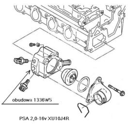 obudowa termostatu Citroen, Peugeot 1,8-16V XU7JP4 - podstawa (oryginał Peugeot)