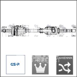 półoś MASTER II s.b.PK5 prawa 2,5dCi +ABS - nowe - zamiennik GSP