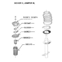 poduszka amortyzatora JUMPER/BOXER lewa 2006- (oryginał Citroen)