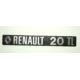 napis RENAULT 20 na klapę tył "RENAULT 20 TL" (używane)