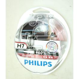 żarówka H7 55W 12V VISIONPLUS (x2) +60% - oryginał holenderski Philips