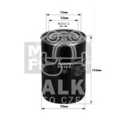 filtr oleju Citroen, Peugeot, Fiat 2000- M22x1,5 2,8HDi - niemiecki Mann Filter