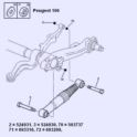 śruba amortyzatora tył Citroen SAXO/ Peugeot 106 do wahacza (oryginał Peugeot)