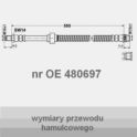 przewód hamulcowy elastyczny Citroen C5 L/P przód 550mm (oryginał Citroen)