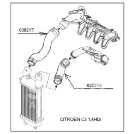 przewód powietrza Citroen C3 1,4HDi-16v intercooler (złączka) ks (oryginał Citroen)