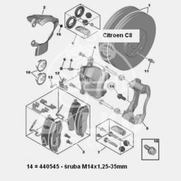 śruba zacisku hamulcowego Citroen C8/ Jumpy/ Peugeot 806/ Expert M14x1,25-35mm LUCAS (oryginał Peugeot)