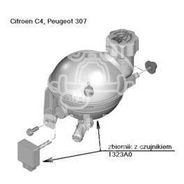 zbiornik wyrównawczy C4/307 HDi (+czujnik) (oryginał Citroen)