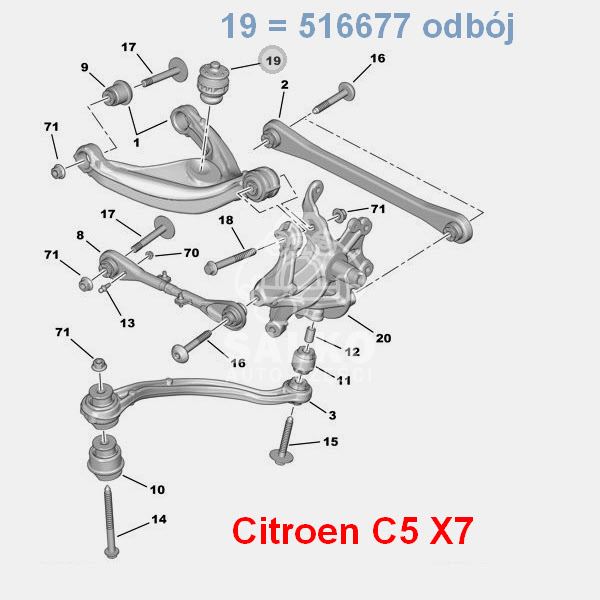 odbojnik belki tył Citroen C5 III/ C6 (hydr) (oryginał