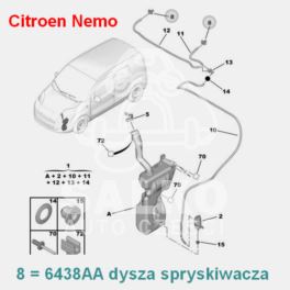 spryskiwacz szyby Citroen NEMO... przód (oryginał Citroen)