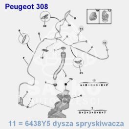 spryskiwacz szyby Peugeot 308 -OPR11192 (oryginał Peugeot)