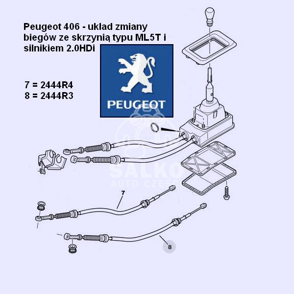 linka zmiany biegów Peugeot 406 ML5T (oryginał Peugeot)