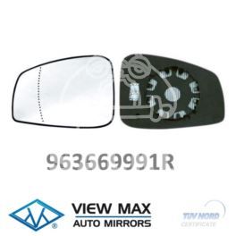 wkład lusterka Renault LAGUNA III od 2007- lewy - szkło asferyczne/ ogrzewane/ niebieskie - zamiennik View Max