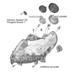 zaślepka reflektora Citroen JUMPER III, BOXER 3, na H7 - plastik (OE Peugeot)