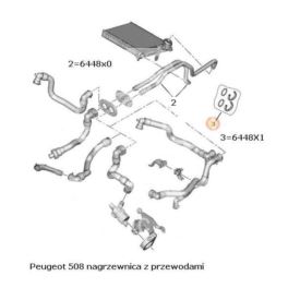 dwururka nagrzewnicy Peugeot 508 zestaw (oryginał Peugeot)