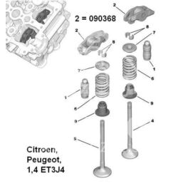 dźwigienka zaworu Citroen, Peugeot 1,4-16v ET3J4 (88KM) OEM (oryginał Peugeot)