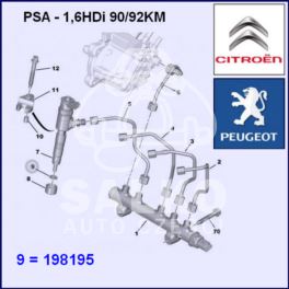 podkładka wtryskiwacza DIESEL PSA 1,6HDi 2010- (oryginał Peugeot)