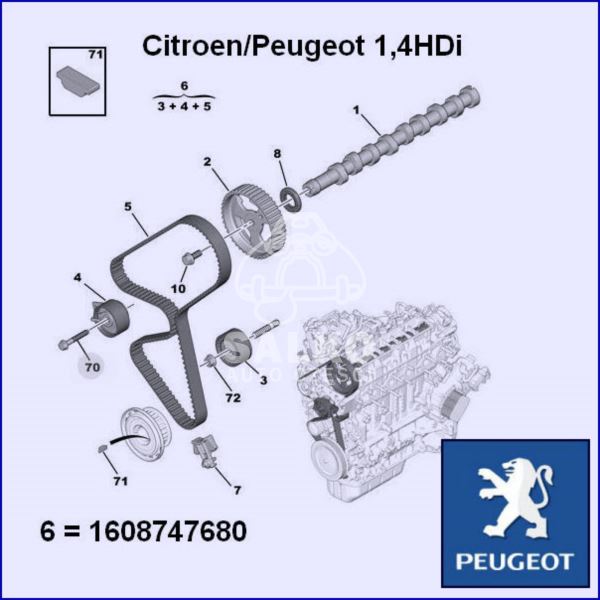 Rozrząd Citroen / Peugeot 1,4Hdi Dv4C (139) - Oryginał Peugeot