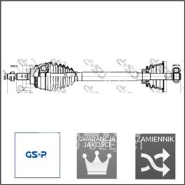 półoś MEGANE 1,8-16v 115KM lewa 2001- CR23/ABS44 - nowy zamiennik GSP