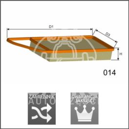 filtr powietrza Citroen C5/P407 1,8/2,2-16v 04- - zamiennik