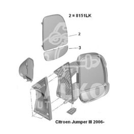 wkład lusterka BOXER 3/JUMPER III 2006- prawe górne elektr (oryginał Peugeot)