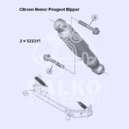 śruba amortyzatora tylnego Citroen Nemo/ Peugeot Bipper - nowy oryginał Peugeot,