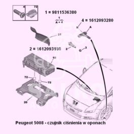 Czujnik Ciśnienia W Oponach Citroen C5 X7 Opr13748- Nadajnik - Oryginał Citroen