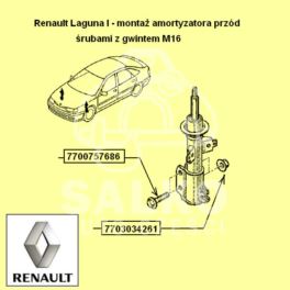 śruba zwrotnica/amortyzator LAGUNA przód M16 - oryginał Renault