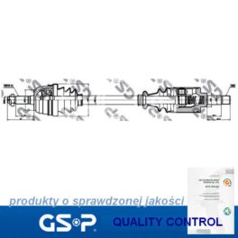półoś Citroen AX14 91-/P106/SAXO -99 lewa 4-śr 1,5D - nowy zamiennik GSP