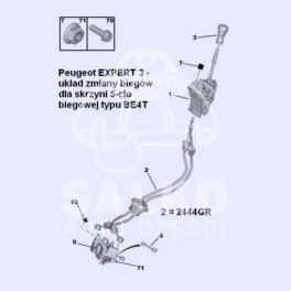 linka zmiany biegów Citroen JUMPY III, Peugeot EXPERT 3 - zestaw do BE4T - 5 biegowa (oryginał Peugeot)