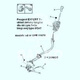 linka zmiany biegów Citroen JUMPY III, Peugeot EXPERT 3 - zestaw do BE4T - 5 biegowa OPR11670- (oryginał Peugeot)