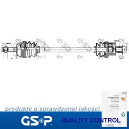 półoś Citroen EVASIONION 1,8/2,0 BE3 lewa - nowy zamiennik GSP