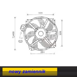 wentylator chłodnicy MEGANE III/ SCENIC III (400mm) W+S+T - nowy w zamienniku