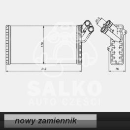 nagrzewnica - wkład Citroen EVASION/ JUMPY/ Peugeot 806/ EXPERT - nowa w zamienniku Van Wezel