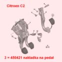 nakładka pedału hamulca Citroen C2/ C3/ ... 2002- (oryginał Citroen)