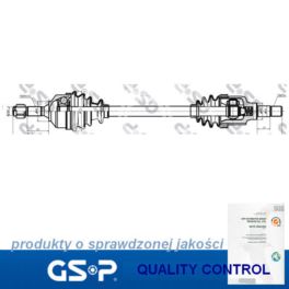 półoś Citroen C2/ C3 1,4-16v/1,6-16v lewa - nowa w zamienniku GSP