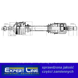 półoś Citroen XANTIA 2,1TD/3,0 lewa z ABS 48z - nowy zamiennik Expert Line