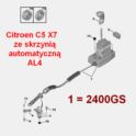 linka zmiany biegów C5 III z lewarkiem do skrzyni automatycznej AL4 (oryginał Citroen)