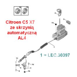 linka zmiany biegów C5 III do skrzyni automatycznej AL4 - zamiennik Lecoy